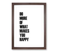 Do More Typography Framed Print | A2 Walnut Framed Wall Art | Ready to Hang | Modern Positive Affirmations Picture | Living Room Bedroom Lounge Office