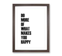 Do More Typography Quote Framed Print | A2 Walnut Framed Wall Art | Ready to Hang | Modern Positive Affirmations Picture | Living Room Bedroom Lounge Office