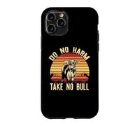 DO NO HARM TAKE NO BULL Funny Sunset Highland Cattle Meme Case for iPhone 11 Pro