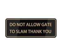 Do Not Allow Gate To Slam Thank You Sign, Self Adhesive Sign For Front Door Or Wall Quick And Easy Installation Premium Metal Tin Design For Your Home, Office, Public, Yard 4×16 Inch