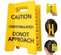 Do Not Approach Sign Hair Claw Clip - Funny Yellow Novelty Hair Grip with Spring Clip, Statement Hair Accessory for Women & Teens, Fun & Functional Hair Clip for Thick Hair (Small (3.15 * 1.97in))