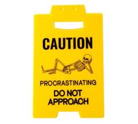 Do Not Approach Signs, Funny Office Desk Prank Decoration Caution Warning Signs Office Gag Decor for Women Coworkers Sarcastic Desk Gift Accessories (Procrastinating)