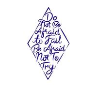 do not be Afraid to Fail be Afraid not to Try Motivational Typography Quote Design Fine Carving Stickers 47.6x81.9cm It Won't Fall Off DarkBlue