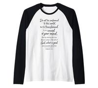 Do Not Be Conformed Be Transformed Bible Verse Romans 12:2 Raglan Baseball Tee