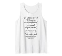 Do Not Be Conformed Be Transformed Bible Verse Romans 12:2 Tank Top