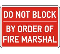 Do not block by order of fire marshal sign facility signs door metal tin for home or work For Home Bathroom Restaurants Kitchen Garden Cave Garage Office Bar Cafe 8×12 INCH