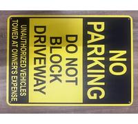 Do Not Block Driveway Sign - No Parking Unauthorized Vehicles Will Be Towed at Owner’s Expense, High Visibility Reflective Aluminum Metal Sign, Heavy-Duty Weatherproof Outdoor Driveway Sign, Rustproof
