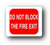 Do Not Block Fire Exit Sign - 11.0x9.5cm Brushed Aluminium