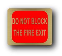 Do Not Block Fire Exit Sign - 11.0x9.5cm Brushed Aluminium