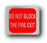 Do Not Block Fire Exit Sign - 11.0x9.5cm Brushed Aluminium