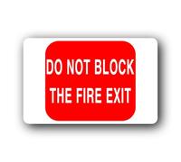 Do Not Block Fire Exit Sign - 14.0x9.0cm Brushed Aluminium