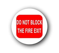 Do Not Block Fire Exit Sign - 9.5x9.5cm Brushed Aluminium