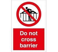 Do Not Cross Barrier Warning Metal Sign Tin Signs Aluminum Plaque For Outdoors Use Yard Farm Fence Home Wall Decor 8X12 Inch