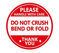 Do not Crush Bend or Fold Shipping Handling Stickers Labels,Shipping Warning Stickers for Package 2 Inch 500 Pcs Per Roll