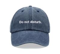 Do not Disturb. Baseball Cap Vintage Washed Unisex Dad Hat Low Profile Adjustable Blue Denim