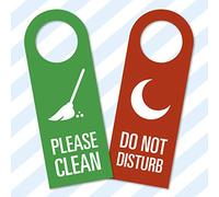 Do Not Disturb Door Handle Hanging Cards Hangers Hotels Clean My Room Signs (Pack of 10 Red/Green)