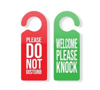 Do Not Disturb Door Hanger Sign 2 Pack - Double Sided Cardstock Do Not Disturb Sign, 3x8 Inches, Privacy Door Tags for Office, Home, Clinic, Meeting, Hotel, Therapy Room (Red and Green)