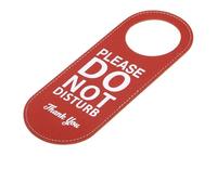 Do Not Disturb door Sign, 2 Pack PU Leather door Handle Privacy Tag for Office Meeting Room Hotel Use, Single-Sided, Red(Red/Green)