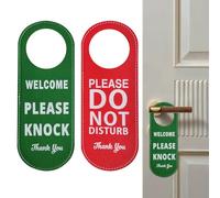 Do Not Disturb Door Sign, 2 Pcs Pu Leather Do Not Disturb, Don't Disturbs Sign, Suitable for Offices, Homes, Meeting Rooms, Hotels