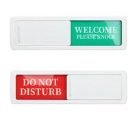 Do Not Disturb Door Sign, 7 x 2 Inch Meeting In Progress Vacant, Occupied Door Sign, Sliding Design, Magnetic Installation for Office Meeting Room Restroom (White)