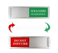 Do Not Disturb Door Sign and Welcome Please Knock Sign,Privacy Sign Sliding Door Sign, Office Door Sign Bathroom Door Sign Restroom Sign, 1 Pack (7 x 2 Inch)