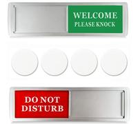 Do Not Disturb Door Sign and Welcome Please Knock Sign, Privacy Sign Sliding Door Sign,Quick Switch Slide,for Meeting Room, Engagement, Office, Bathroom, Restroom, with 4 Round Double-Sided Tape