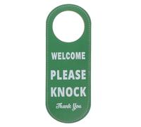 Do Not Disturb Door Sign, PU Leather Tag for Office Meetings | Green Double Sided Label, Easy to Place on Interior Doors or Knobs, Visible Text for Clinics and Massage Rooms