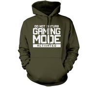 Do Not Disturb Gaming Mode Activated Unisex Adults and Kids Hoodie - Gamer Console Teen Online Games Addict XS Khaki