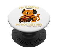 Do Not Disturb Humorous Spaghetti Gamer Cat PopSockets Adhesive PopGrip