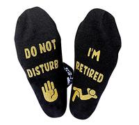 Do Not disturb I am Retired Socks Retirement Gifts For Men Women Dad Mom Retirees Colleagues Office Leavers 2022, Black, One Size