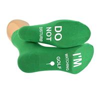 Do Not Disturb I Am Watching Golf Sole Print Green Socks Mens Size UK 5-12
