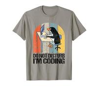 Do Not Disturb I'm Coding Programmer Retro Developer Penguin T-Shirt