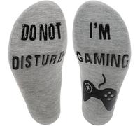 Do Not Disturb I'm Gaming/Playing Funny Cotton Socks Gamer Socks Funny Ankle Socks Great Gift For Gamer Lover (UK, Alpha, One Size, Regular, Regular, Gray)