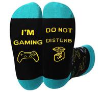 Do Not Disturb I'm Gaming Socks, Novelty Funny Gamer Gifts for Men Women Kids Teen Boys Son Boyfriend Husbands Dad Game Lover (New Blue)