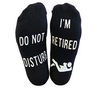 'Do Not Disturb, I'm Retired' Funny Full Length Lounge Socks - Great Gift For Retirees
