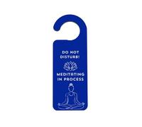 'Do Not Disturb - Mediating in Process' Plywood Door Handle Hanger - Idea for Home, Mediation, Couples, Parents, Grandparents, Yoga Fans, Siblings, Son, Daughter, Teens (doorh-ha23-mediation)