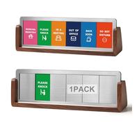 Do Not Disturb Office Desk Sign for 6 Options Slider, Available, In A Meeting, Out of Office, Working Remotely, Back Soon, Desk Signs for Conference Rooms with Walnut Wood Base