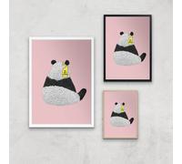 Do Not Disturb Panda Giclee Art Print - A2 - Wooden Frame
