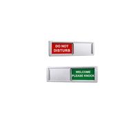 Do Not Disturb Privacy Sign, Please Knock for Home Office Restroom Conference Hospital, Non-Scratch Magnetic Slider Door Indicator Signs, 7'' x 2'' - Silver