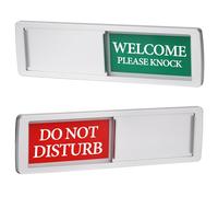 Do Not Disturb Welcome Please Knock,Privacy Sign for Home Office Hotles Hospital Conference Room,Slider Door sign (Silver)