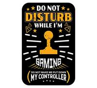 Do not disturb while I'm gaming sign - Size 130mm x 200mm - Self adhesive vinyl sticker - For the Play Station and Xbox players