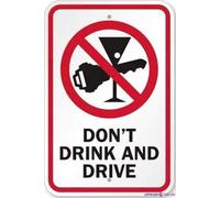 Do Not Drink And Drive (with Graphic), Engineer Grade Metal Tin Sign Wall Art Decor Safety Warning Signs for Outdoor & Indoor Office 8"x12"