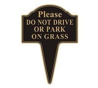 Do not Drive or Park on Grass Sign, Yuntarda 10”x14” Stay Off Grass Sign with Integrated Stake Rust-free Aluminum Yard Sign Easy Install for Outdoor Use