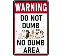 Do Not Dumb Here No Area Retro Metal Tin Sign Funny Warning Wall Decor 12X8 IN
