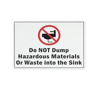 Do Not Dump Hazardous Materials Or Waster Into The Sink Sign 12 X 8 Inches Aluminum Sign Reflective - Uv Protected, Waterproof, Weatherproof And Fade Resistant - 4Pre-Drilled Holes