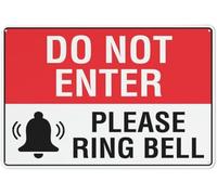 Do Not Enter Please Ring Bell Warning Metal Sign Tin Signs Aluminum Sign for Outdoors Use Yard Farm Fence Home Wall Decor 8x12 inch
