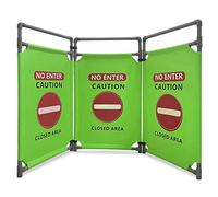 Do Not Enter-Signs Green Caution - Sign 3 Panels Safety Barriers 3.2 FT Foldable Safety Barricade Heavy Duty PVC Frame Security Sign Caution Widespread use of no Pass Signs