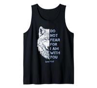 Do Not Fear for I Am with You Bible Verse Polar Wolf Tank Top