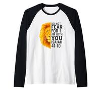Do Not Fear for I Am with You Isaiah 41:10 Lion Graphic Raglan Baseball Tee