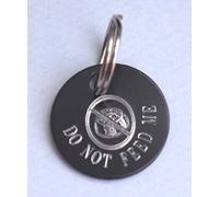 DO NOT Feed CAT Safety ID TAG Personalised ON Reverse with Your Choice of Text - Black with Food Bowl Motif